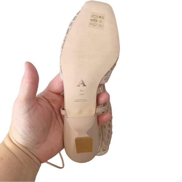 Anthropologie Caged Ankle Wrap Heels 6 Pink NEW - Picture 10 of 12